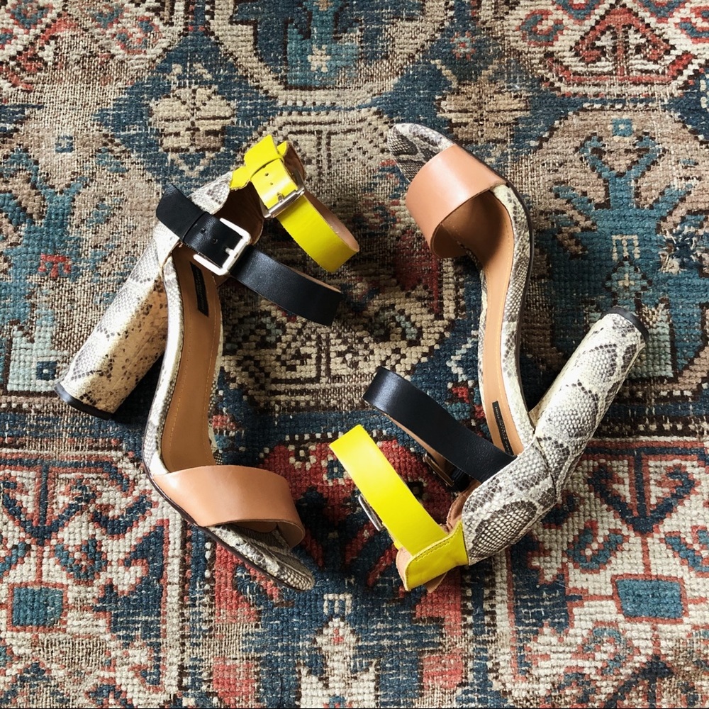 Zara Neon Python heels